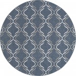 Rug Unique Loom Outdoor Trellis Navy Blue Round 7' 0 x 7' 0