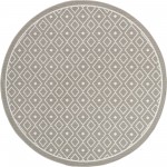 Rug Unique Loom Outdoor Trellis Gray Round 7' 0 x 7' 0