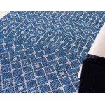 Rug Unique Loom Outdoor Trellis Blue Round 6' 0 x 6' 0