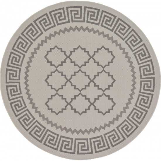 Rug Unique Loom Outdoor Trellis Gray Round 6' 0 x 6' 0