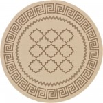 Rug Unique Loom Outdoor Trellis Beige Round 6' 0 x 6' 0