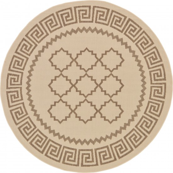 Rug Unique Loom Outdoor Trellis Beige Round 6' 0 x 6' 0