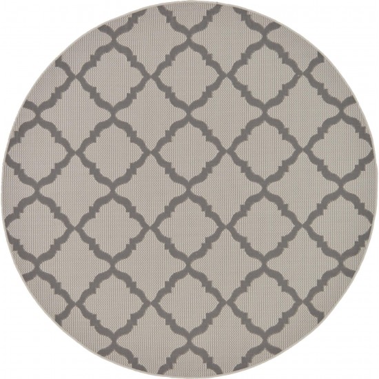 Rug Unique Loom Outdoor Trellis Gray Round 6' 0 x 6' 0