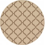 Rug Unique Loom Outdoor Trellis Beige Round 6' 0 x 6' 0