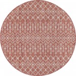 Rug Unique Loom Outdoor Trellis Rust Red Round 5' 3 x 5' 3