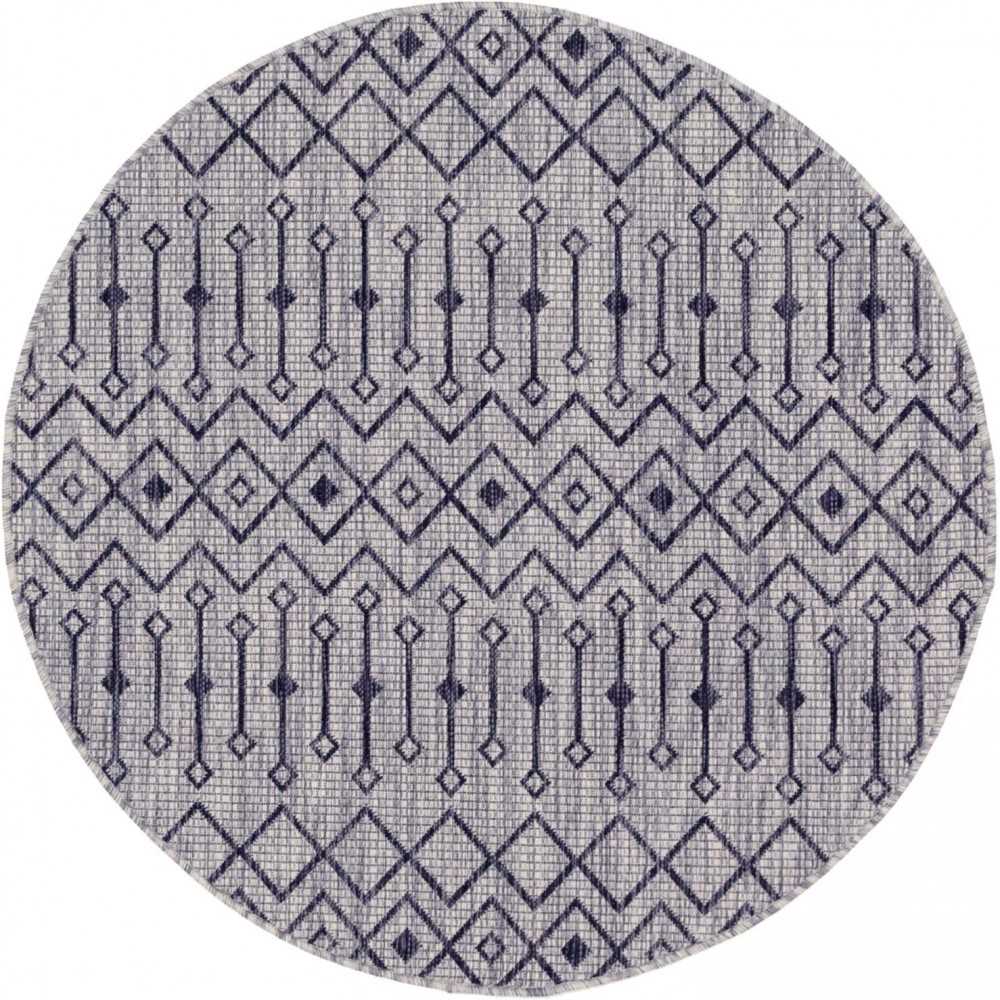 Rug Unique Loom Outdoor Trellis Light Gray Round 5' 3 x 5' 3 Rug Unique Loom Outdoor Trellis Light Gray Round 5' 3 x 5' 3