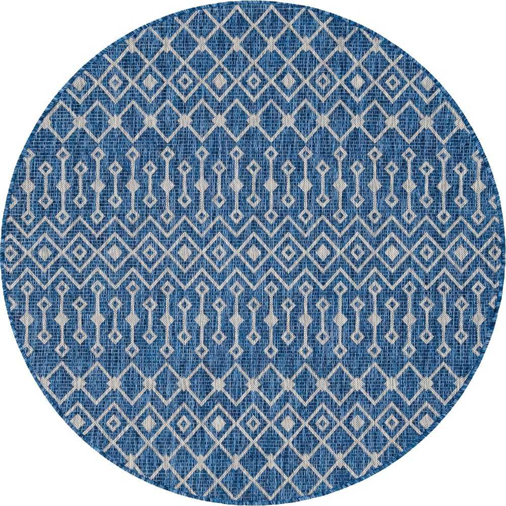 Rug Unique Loom Outdoor Trellis Blue Round 5' 0 x 5' 0 Rug Unique Loom Outdoor Trellis Blue Round 5' 0 x 5' 0