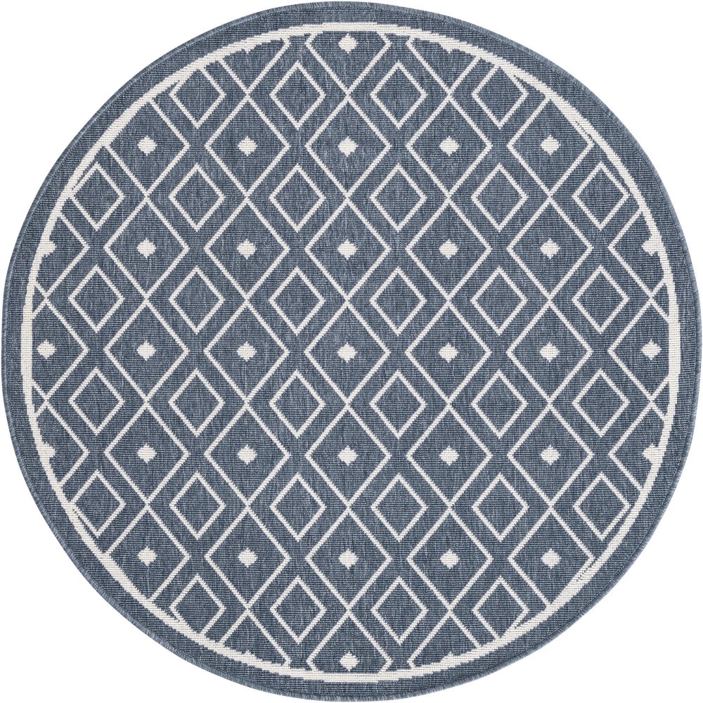 Rug Unique Loom Outdoor Trellis Navy Blue Round 4' 0 x 4' 0 Rug Unique Loom Outdoor Trellis Navy Blue Round 4' 0 x 4' 0