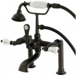 Kingston Brass Auqa Vintage Deck Mount Clawfoot Tub Faucet, Oil Rubbed Bronze