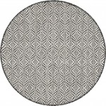 Rug Unique Loom Outdoor Trellis Charcoal Round 4' 0 x 4' 0