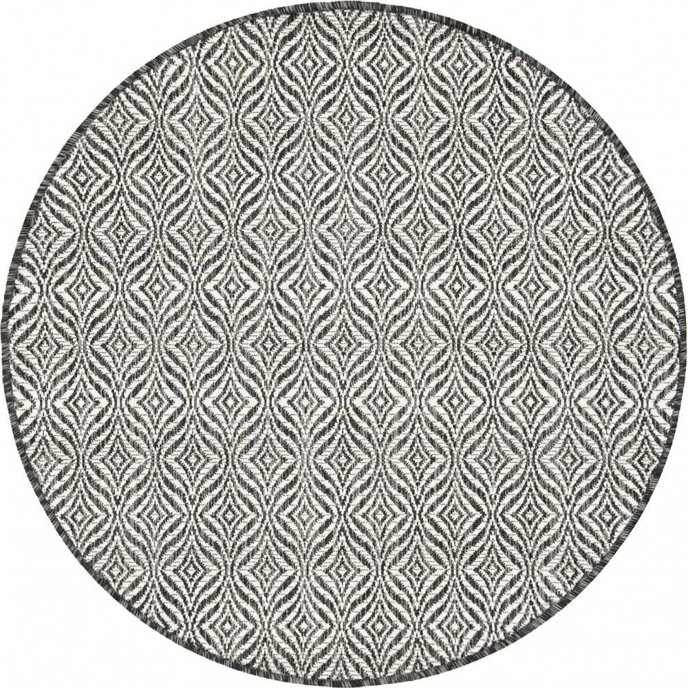 Rug Unique Loom Outdoor Trellis Charcoal Round 4' 0 x 4' 0 Rug Unique Loom Outdoor Trellis Charcoal Round 4' 0 x 4' 0