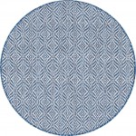 Rug Unique Loom Outdoor Trellis Navy Blue Round 4' 0 x 4' 0