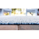 Rug Unique Loom Outdoor Trellis Navy Blue Round 4' 0 x 4' 0