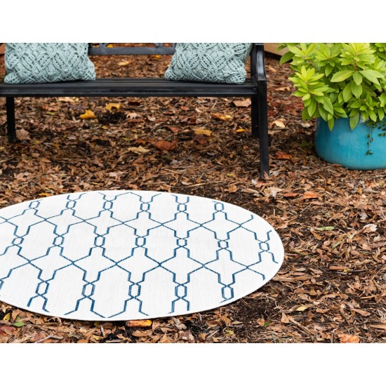 Rug Unique Loom Outdoor Trellis Ivory Round 4' 0 x 4' 0