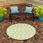 Rug Unique Loom Outdoor Trellis Green Round 4' 0 x 4' 0