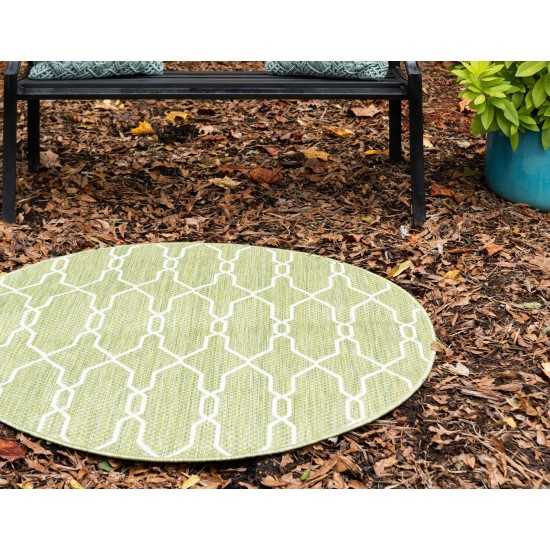 Rug Unique Loom Outdoor Trellis Green Round 4' 0 x 4' 0