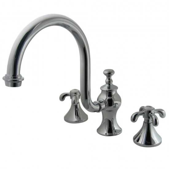 Kingston Brass French Country High Arc Roman Tub Faucet, Polished Chrome