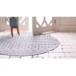 Rug Unique Loom Outdoor Trellis Gray Round 4' 0 x 4' 0