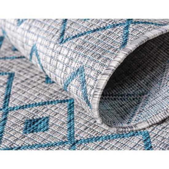 Rug Unique Loom Outdoor Trellis Gray Round 4' 0 x 4' 0