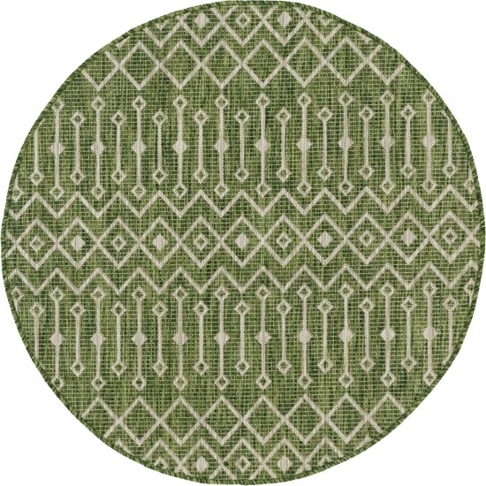 Rug Unique Loom Outdoor Trellis Green Round 4' 0 x 4' 0