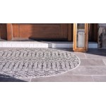 Rug Unique Loom Outdoor Trellis Light Gray Round 4' 0 x 4' 0