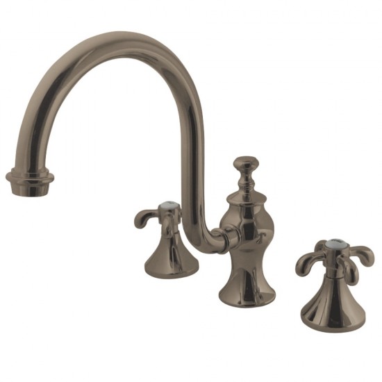 Kingston Brass French Country High Arc Roman Tub Faucet, Brushed Nickel