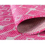 Rug Unique Loom Outdoor Trellis Pink Round 4' 0 x 4' 0