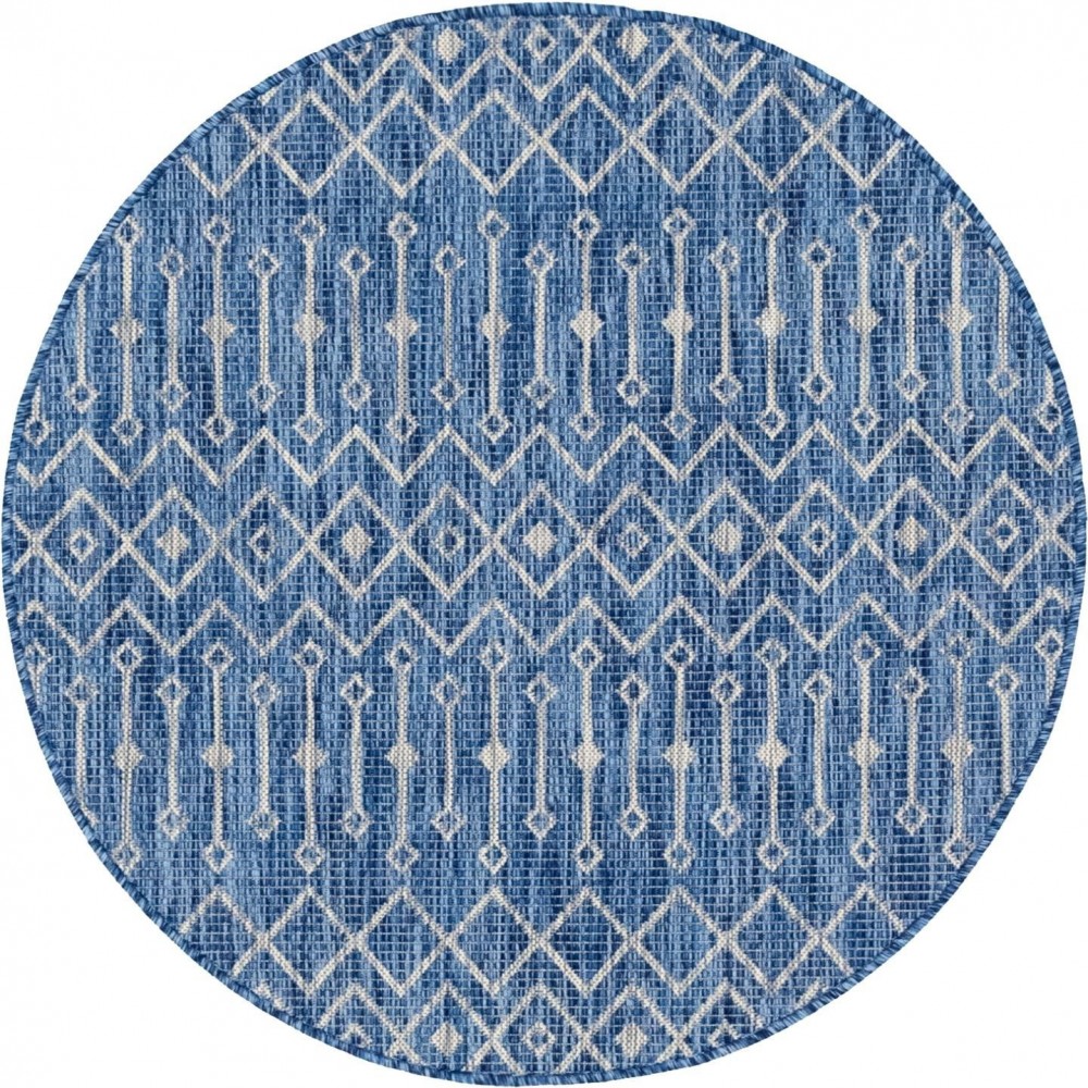 Rug Unique Loom Outdoor Trellis Blue Round 4' 0 x 4' 0 Rug Unique Loom Outdoor Trellis Blue Round 4' 0 x 4' 0