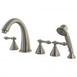 Kingston Brass Roman Tub Faucet 5 Pieces with Hand Shower, Brushed Nickel