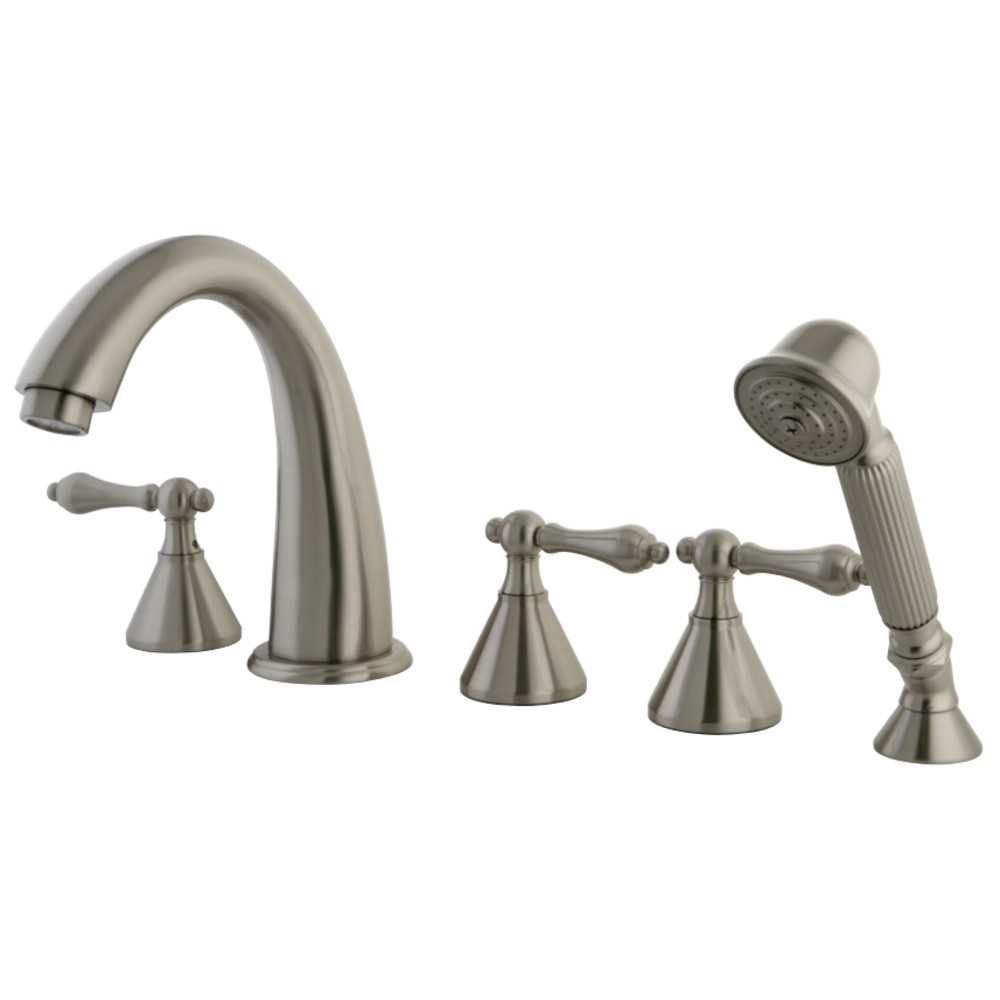 Kingston Brass Roman Tub Faucet 5 Pieces with Hand Shower, Brushed Nickel