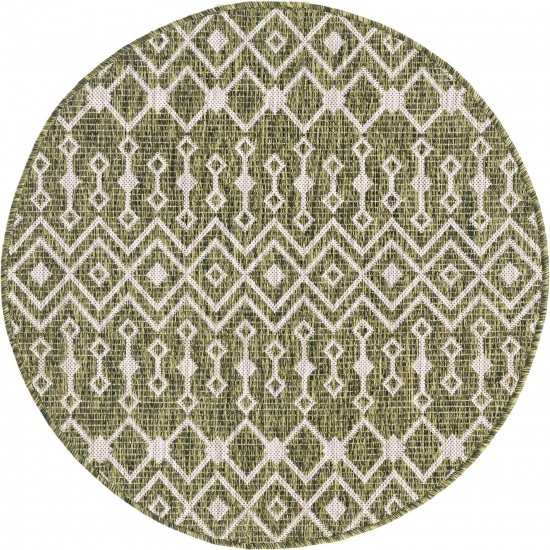 Rug Unique Loom Outdoor Trellis Green Round 3' 3 x 3' 3