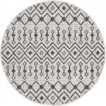 Rug Unique Loom Outdoor Trellis Light Gray Round 3' 3 x 3' 3