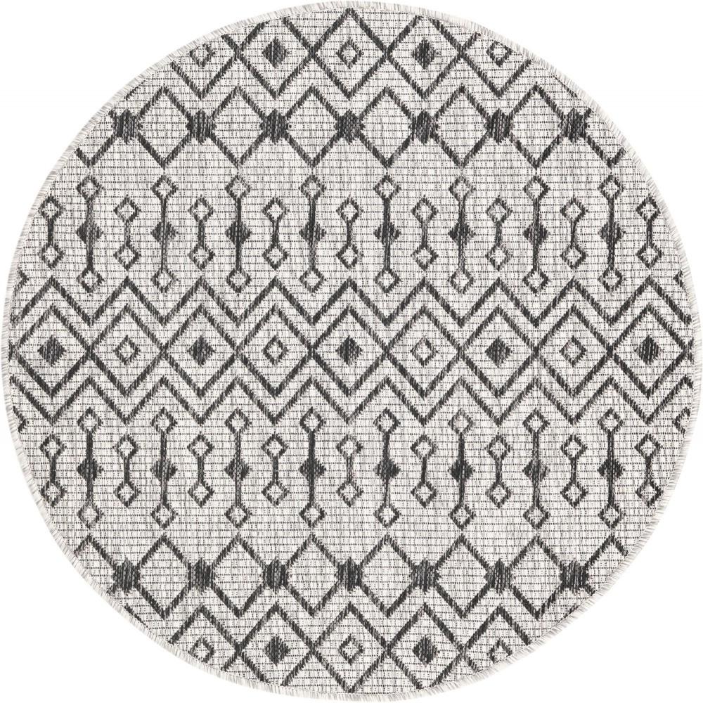 Rug Unique Loom Outdoor Trellis Light Gray Round 3' 3 x 3' 3 Rug Unique Loom Outdoor Trellis Light Gray Round 3' 3 x 3' 3