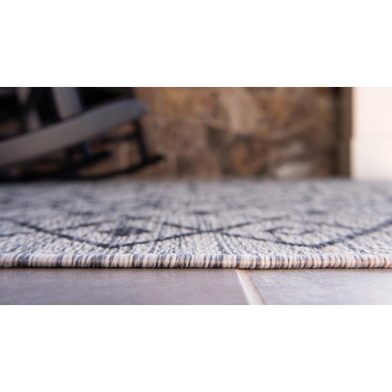 Rug Unique Loom Outdoor Trellis Light Gray Round 3' 3 x 3' 3