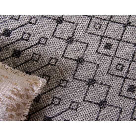 Rug Unique Loom Outdoor Trellis Light Gray Round 3' 3 x 3' 3