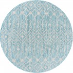 Rug Unique Loom Outdoor Trellis Aqua Blue Round 3' 3 x 3' 3