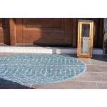 Rug Unique Loom Outdoor Trellis Aqua Blue Round 3' 3 x 3' 3