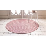 Rug Unique Loom Outdoor Trellis Rust Red Round 3' 3 x 3' 3