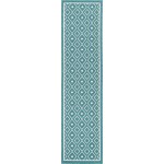 Rug Unique Loom Outdoor Trellis Teal Runner 2' 0 x 8' 0