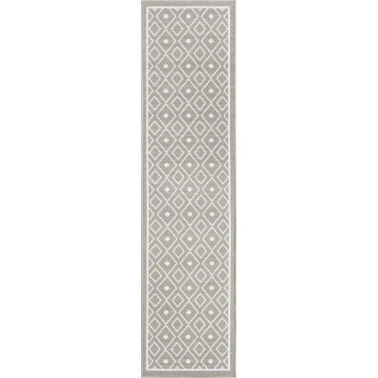 Rug Unique Loom Outdoor Trellis Gray Runner 2' 0 x 8' 0