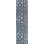 Rug Unique Loom Outdoor Trellis Navy Blue Runner 2' 0 x 8' 0