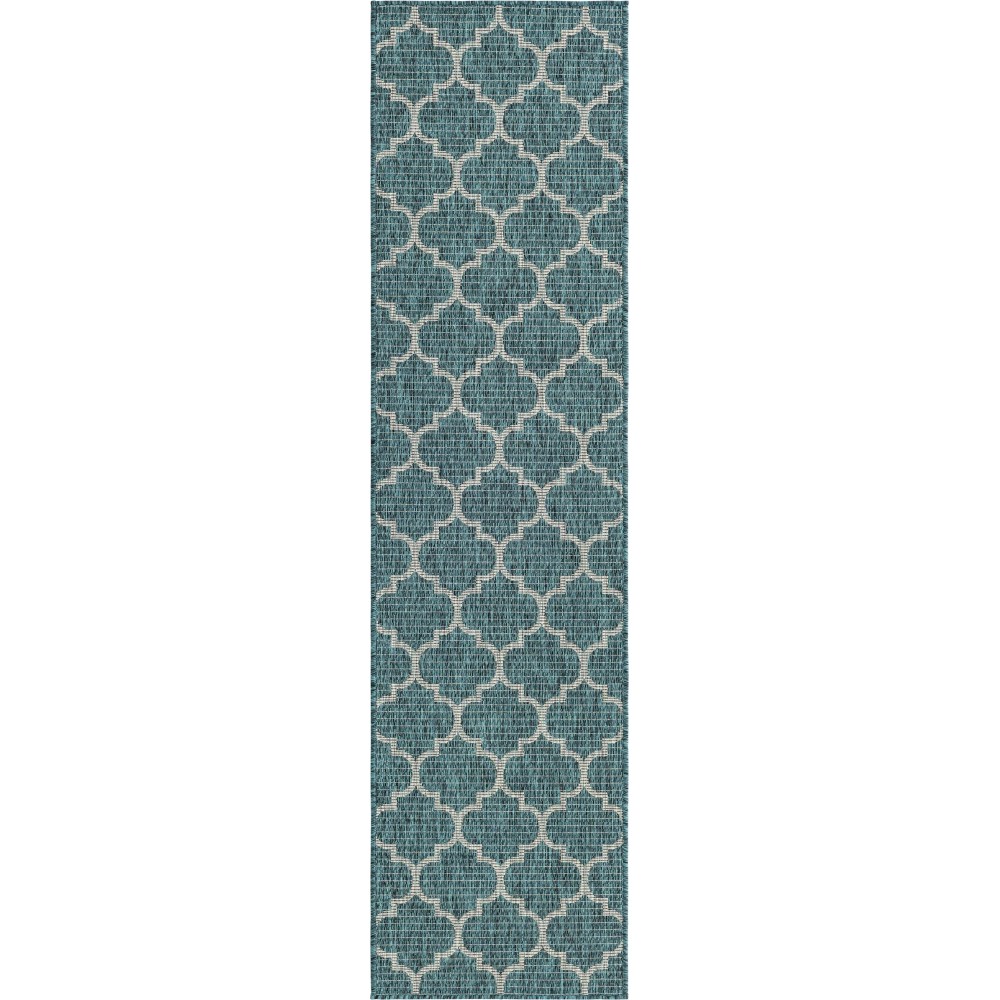 Rug Unique Loom Outdoor Trellis Teal Runner 2' 0 x 8' 0 Rug Unique Loom Outdoor Trellis Teal Runner 2' 0 x 8' 0