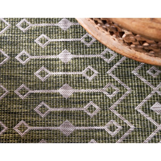 Rug Unique Loom Outdoor Trellis Green Runner 2' 0 x 8' 0