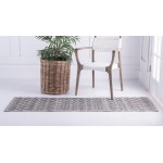 Rug Unique Loom Outdoor Trellis Light Gray Runner 2' 0 x 8' 0