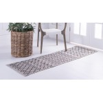 Rug Unique Loom Outdoor Trellis Light Gray Runner 2' 0 x 8' 0