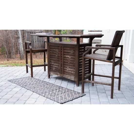 Rug Unique Loom Outdoor Trellis Charcoal Gray Runner 2' 0 x 8' 0