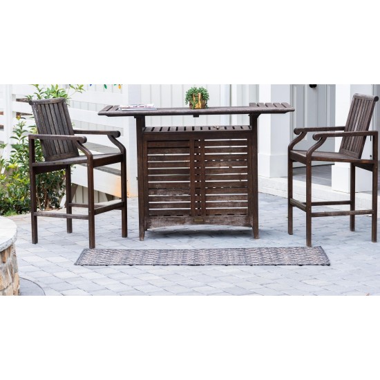 Rug Unique Loom Outdoor Trellis Charcoal Gray Runner 2' 0 x 8' 0