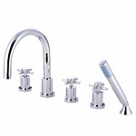 Kingston Brass Concord 5-Piece Roman Tub Faucet, Polished Chrome
