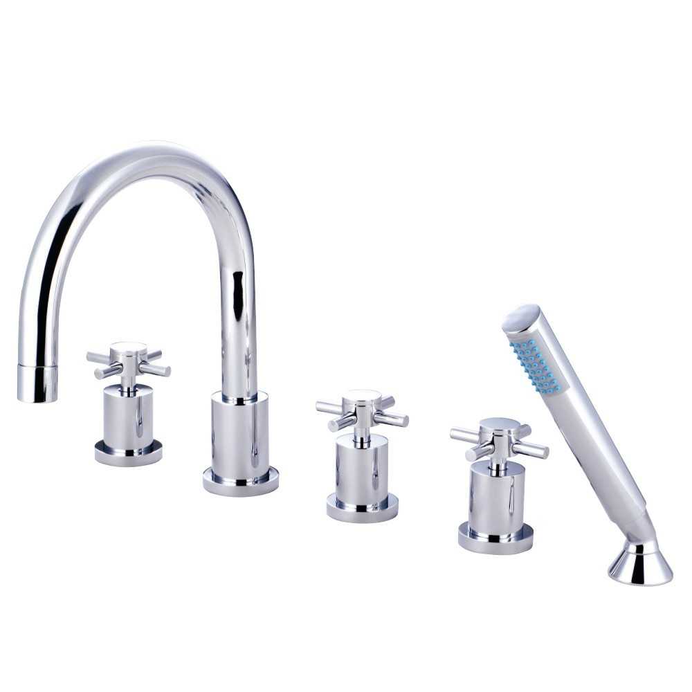 Kingston Brass Concord 5-Piece Roman Tub Faucet, Polished Chrome Kingston Brass Concord 5-Piece Roman Tub Faucet, Polished Chrome