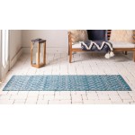 Rug Unique Loom Outdoor Trellis Teal Runner 2' 0 x 8' 0